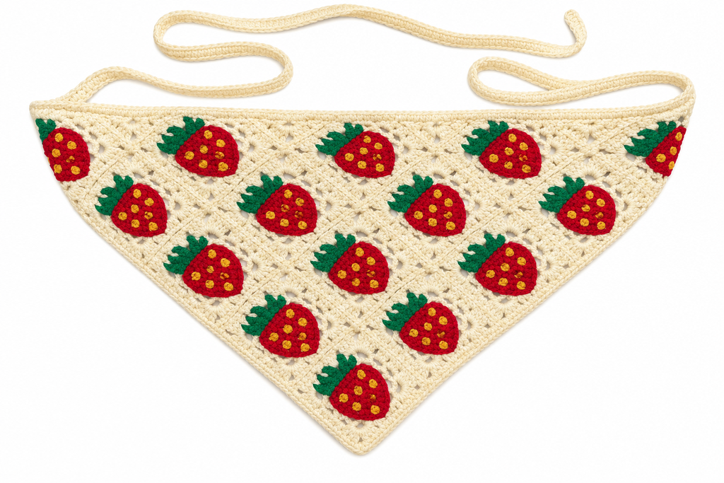 The Fragolina Crochet Headscarf