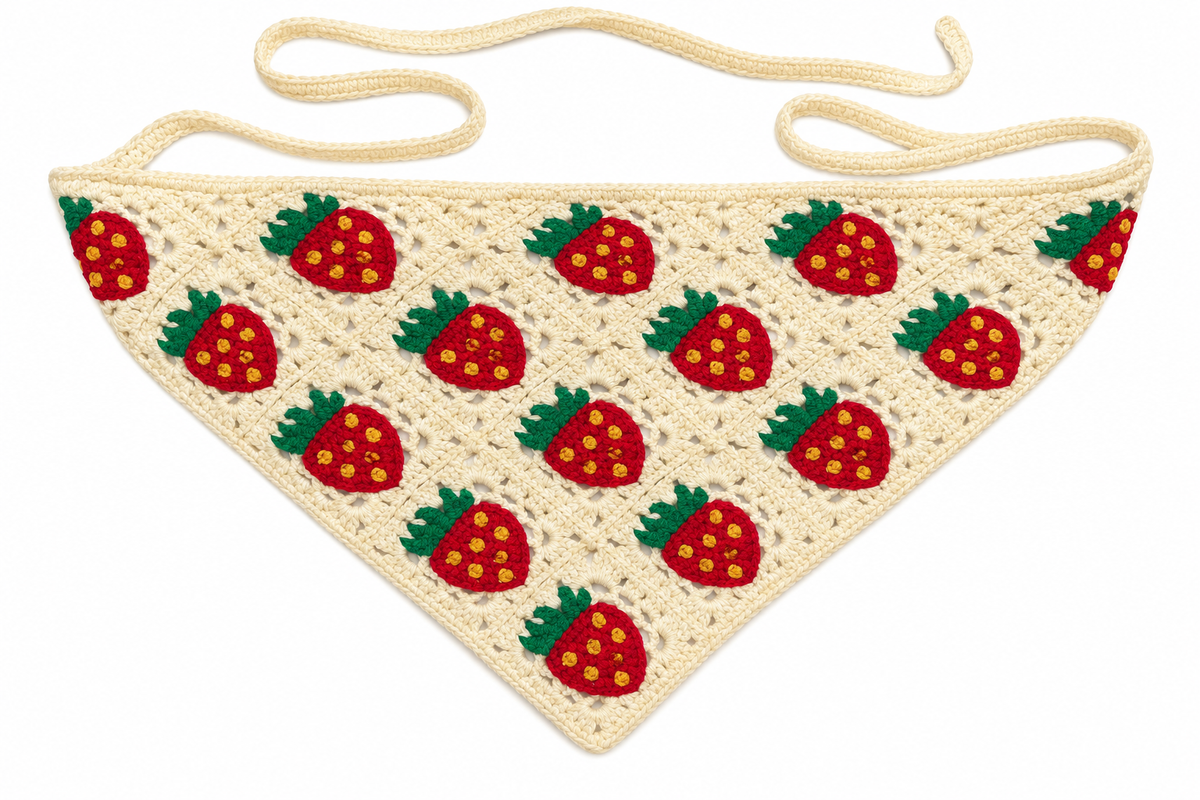 The Fragolina Crochet Headscarf