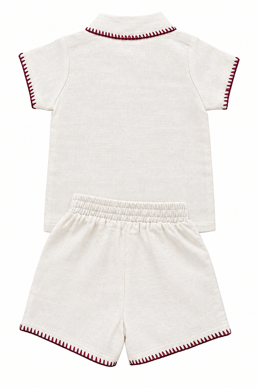 Rosso linen set back retouch